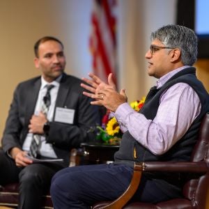 Professor Agrawal discusses the energy transition with Jigar Shah